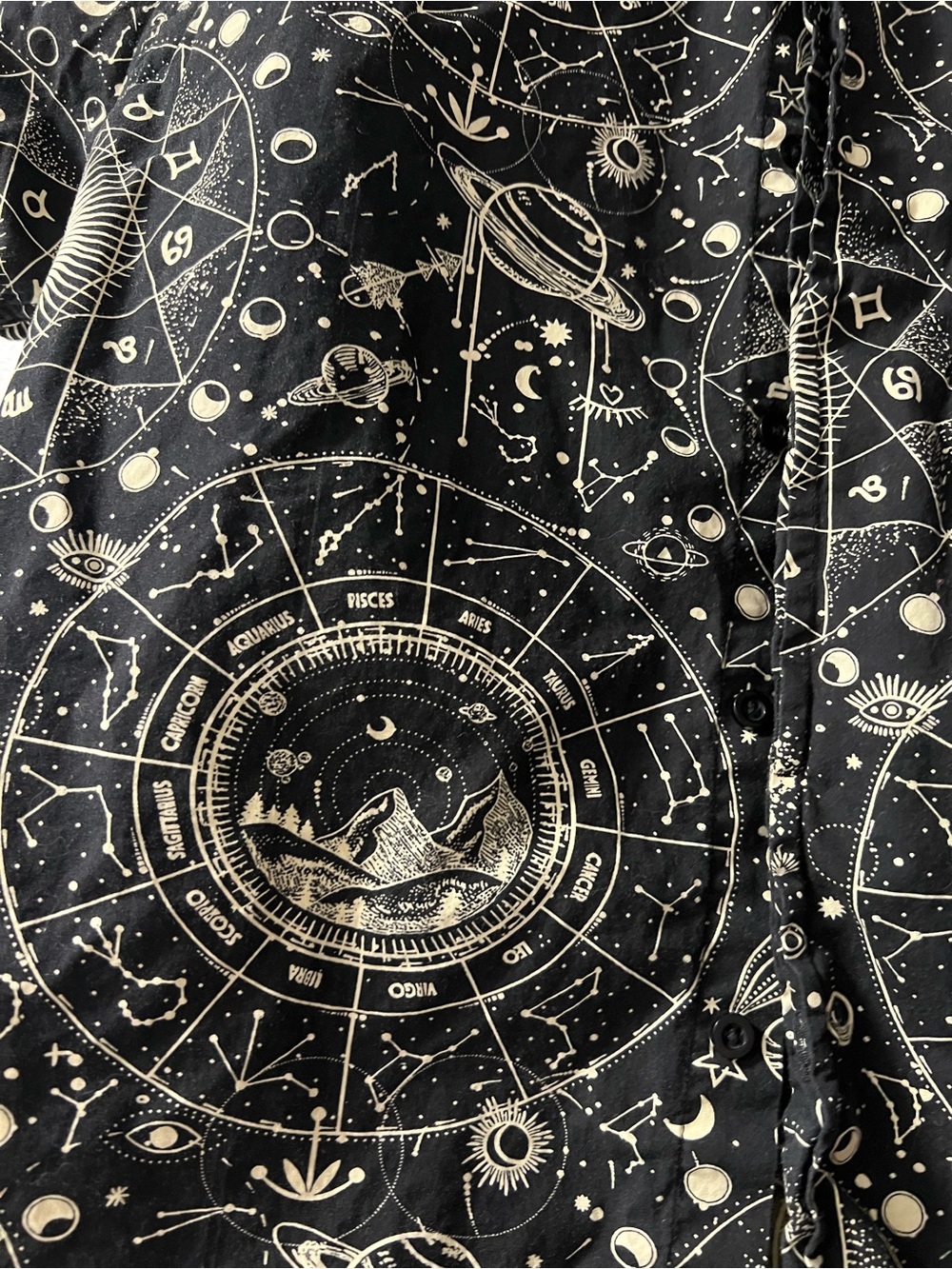 Super Massive Celestial Zodiac Button-Up Shirt | Size Medium - Picture 2 of 4